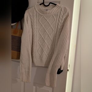 Cream Cable-Knit Women's Sweater